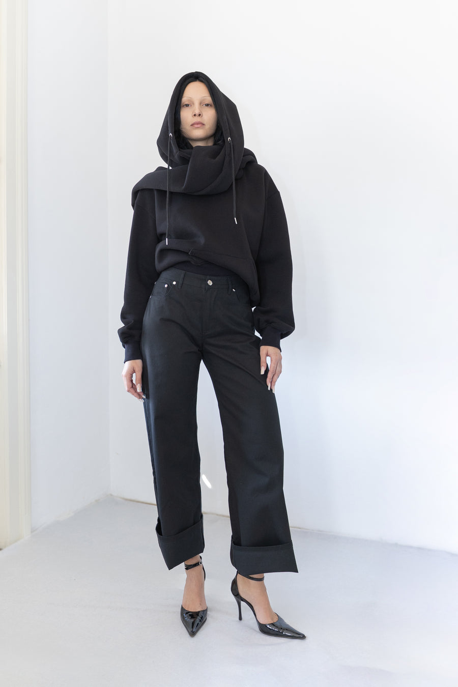 EMBROIDERY WIDE LEG PANTS B